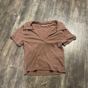 Abercrombie & Fitch Brown v-neck Baby Polo Top